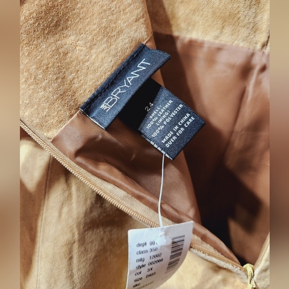 Lane Bryant Vintage 100% Genuine Leather Shell Embroidered Midi Skirt NWT - Picture 7 of 8